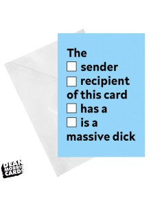 RAN120 Gift card - The sender / recipient of this card has a / is a massive dick